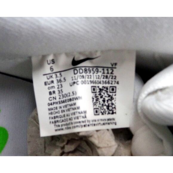 Nike Air Force 1 07 White/Action Green Youth 4.5 Women 6 New In Box - Picture 13 of 13